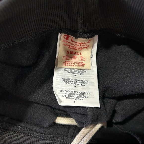 Champion NEW Reverse Weave Slim Cuffed Retro Sweat Pant in Black S - Picture 9 of 10